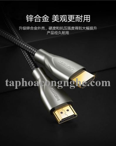 Ugreen 50110 5M màu Đen Cáp tín hiệu HDMI chuẩn 2.0 dây bọc lưới đầu hợp kim cao cấp HD131 30050110